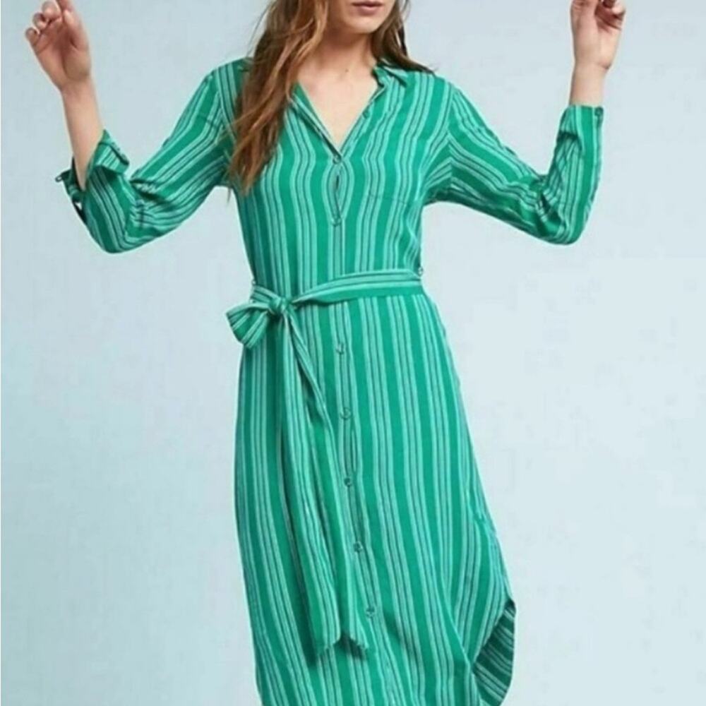 Anthropologie Maeve Martina Striped Shirt Dress Women’s size 4